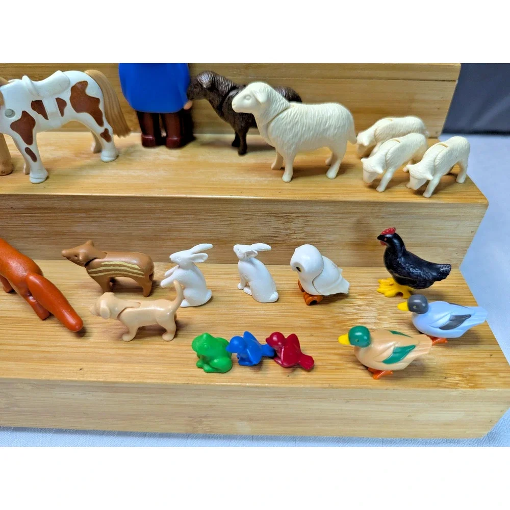 Playmobil Mixed Animals Lot Zebra Horse Deer Tapir Sheep Goat Figure 27pcs